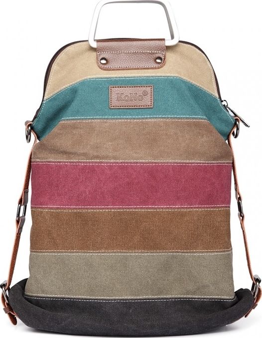 Kono Plecak płócienny vintage torebka 2w1 Rainbow
