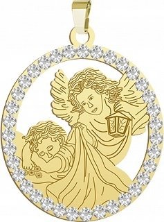 Radziszewska Jewellery Pozłacana Zawieszka ANIOŁ STRÓŻ GRAWER GRATIS