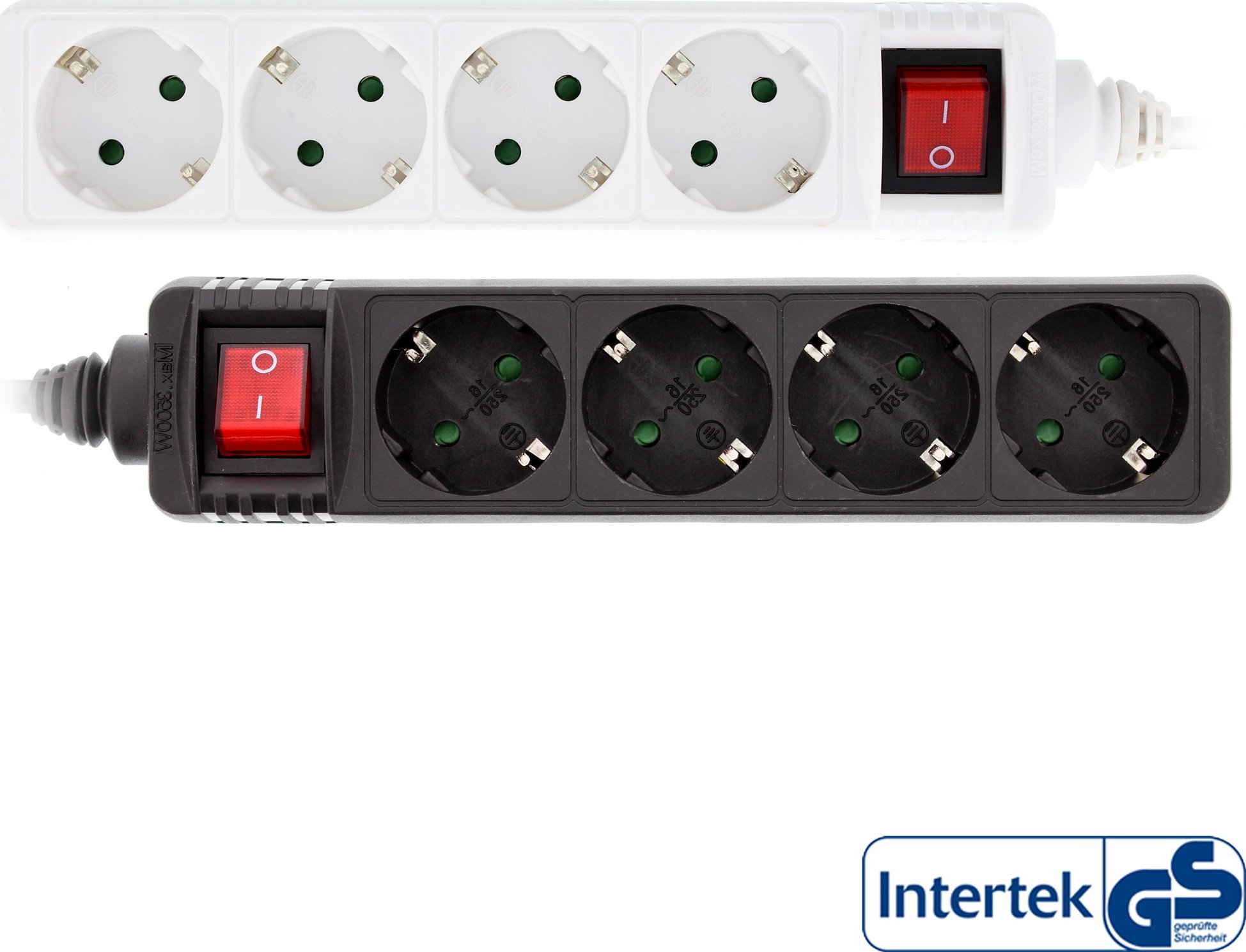 Listwa zasilająca InLine InLine® Power Strip Type F German 4 Port with Switch + Child Safety Lock black 3m