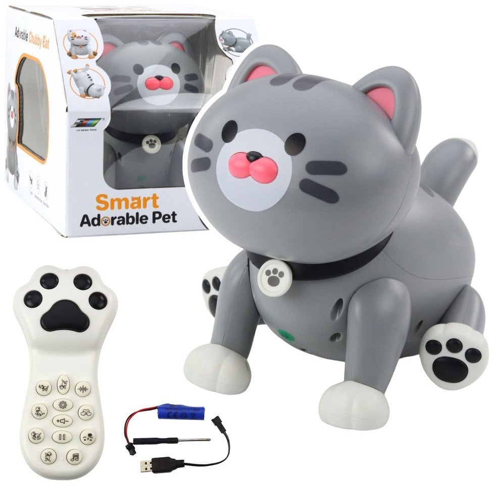 Interaktywny Robot Kotek Zdalnie Sterowany RC Pilot Szary LEAN Toys