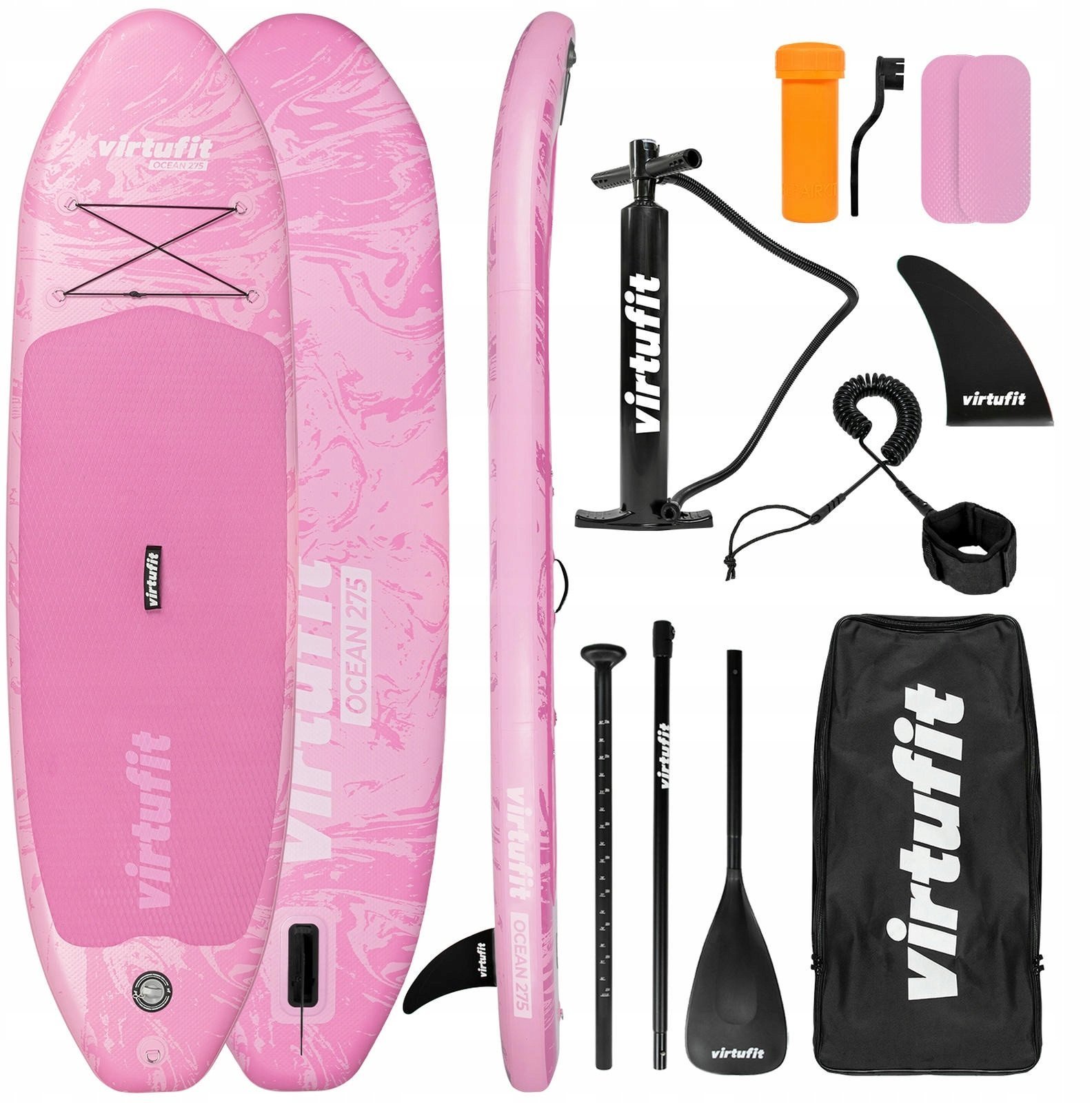 VIRTUFIT DESKA SUP OCEAN 275 Z AKCESORIAMI RÓŻOWY