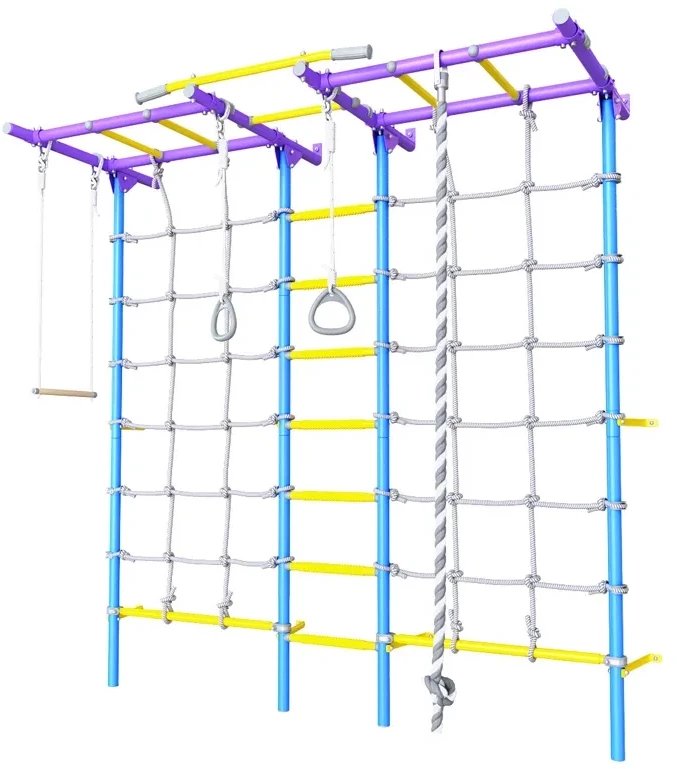Drabinka gimnastyczna Kometa Next-5 Dual fioletowa | Lina | Kółka | 225 cm