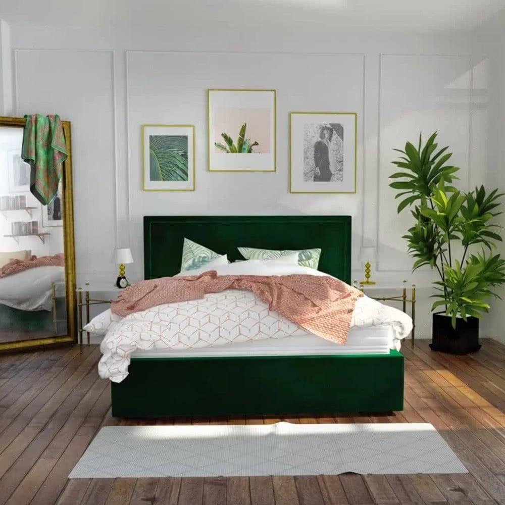 Hilding Łóżko Momiko 140x200 wezgłowie 95, metal trójkąt-czarny