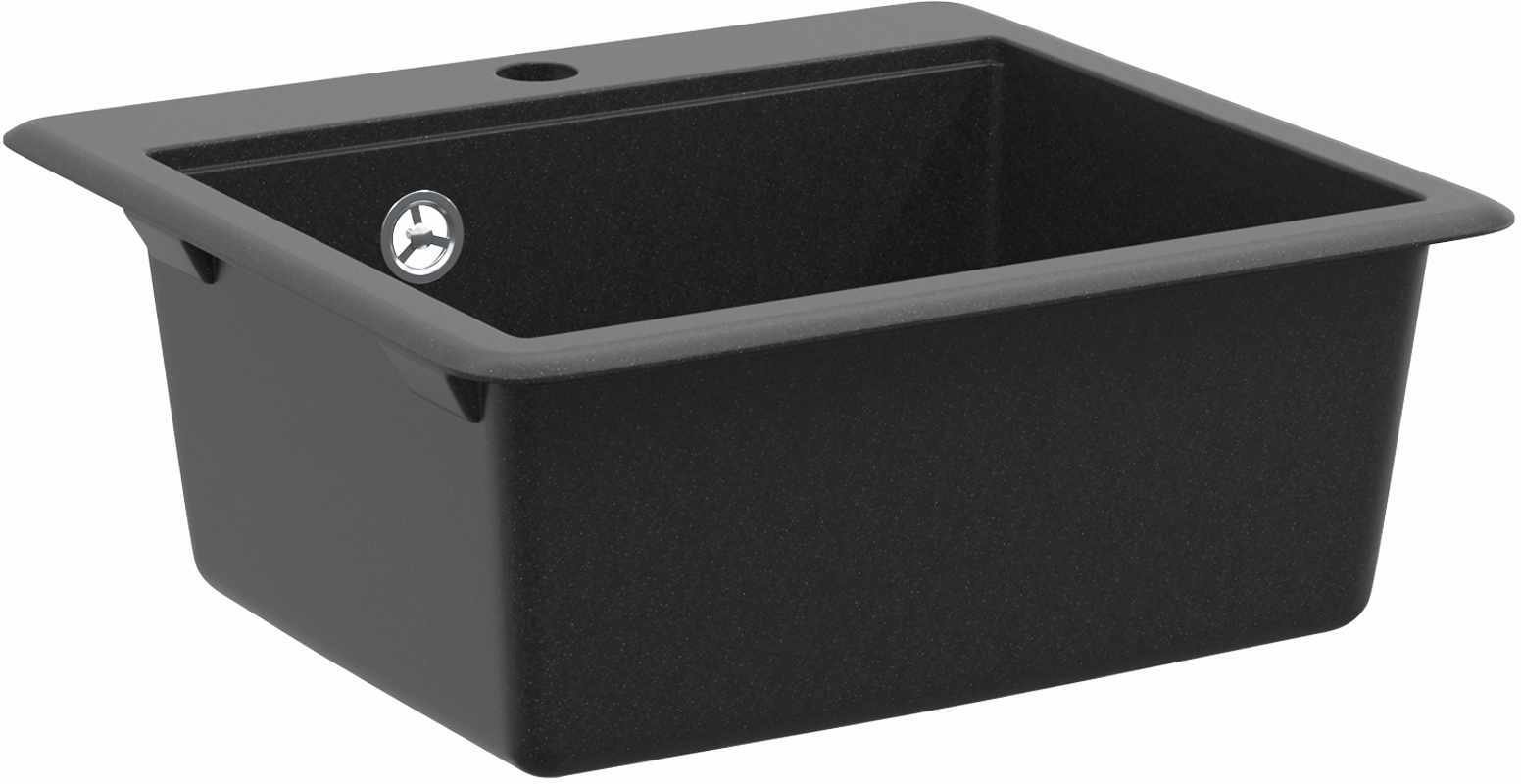 vidaXL Zlew Czarny 470 x 440 mm Granit