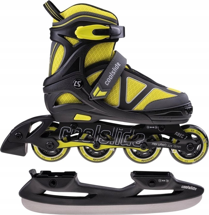 Rolki CoolSlide Buttersi z wymienną płozą regulowane żółte r. 35-38