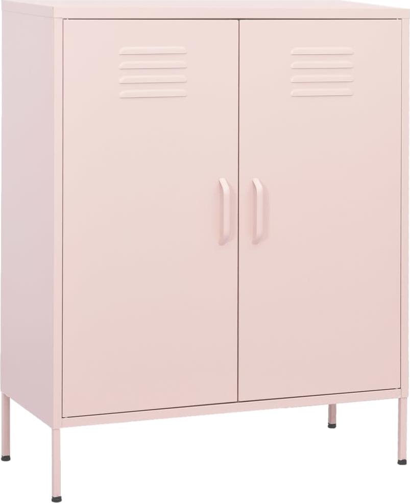 vidaXL Szafka, różowa, 80x35x101,5 cm, stalowa