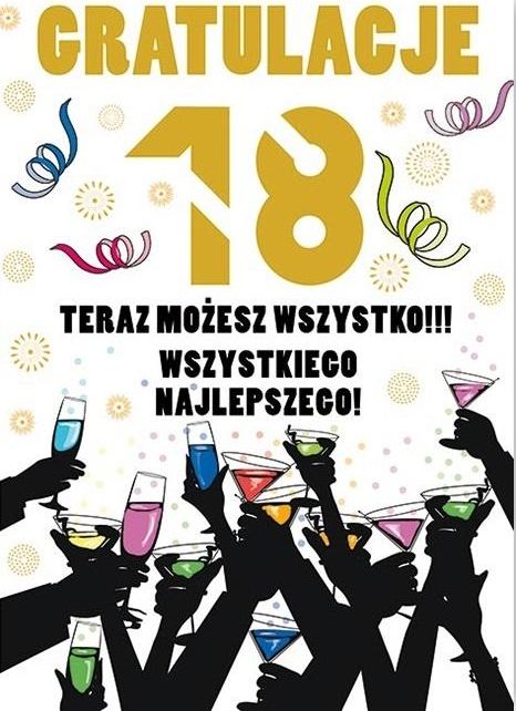 Stamp Karnet Party naklejany B6+koperta Urodziny 18 wz16