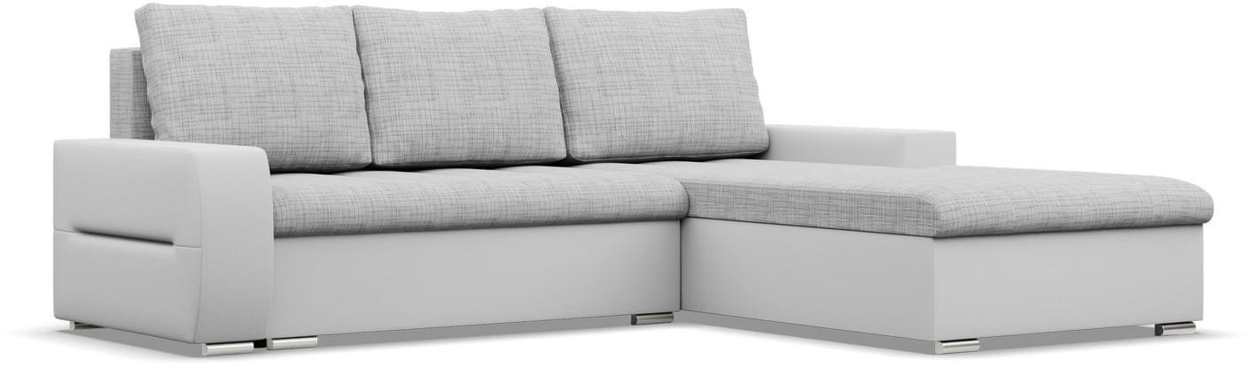 Narożnik do salonu, prawy, Sereno, 243x200x92 cm, biały, szary | TYLETEGOTU