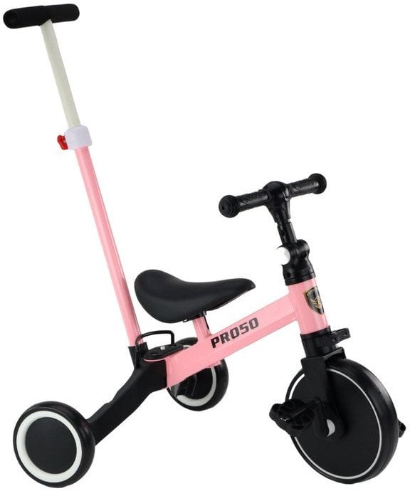 Rower Trójkołowy PRO50 Rowerek Z Rączką Do Prowadzenia Różowy