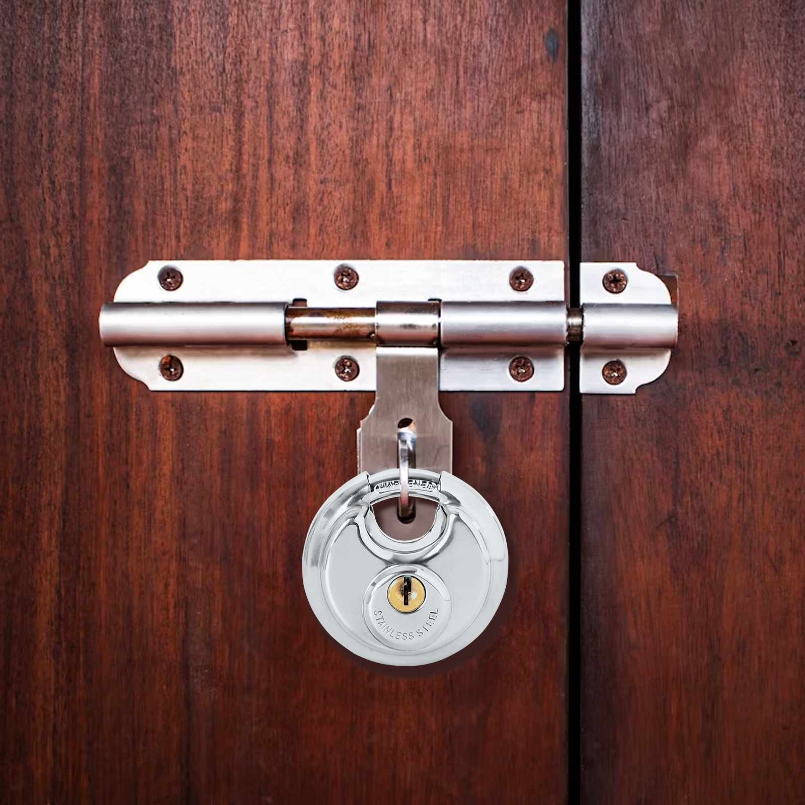 vidaXL Kłódki discus z kluczami 6 pcs Srebrny 7 x 2.4 x 7 cm