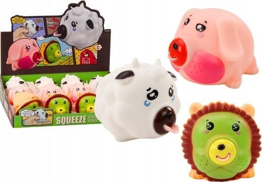 LeanToys Gniotek Zwierzątka Lew Świnka Krowa Figurka Antystresowa Miękka MIX