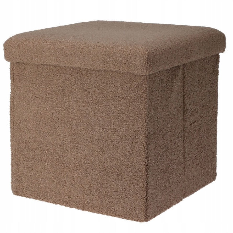 Pufa ze schowkiem boucle BINI, 38 x 38 x 38 cm