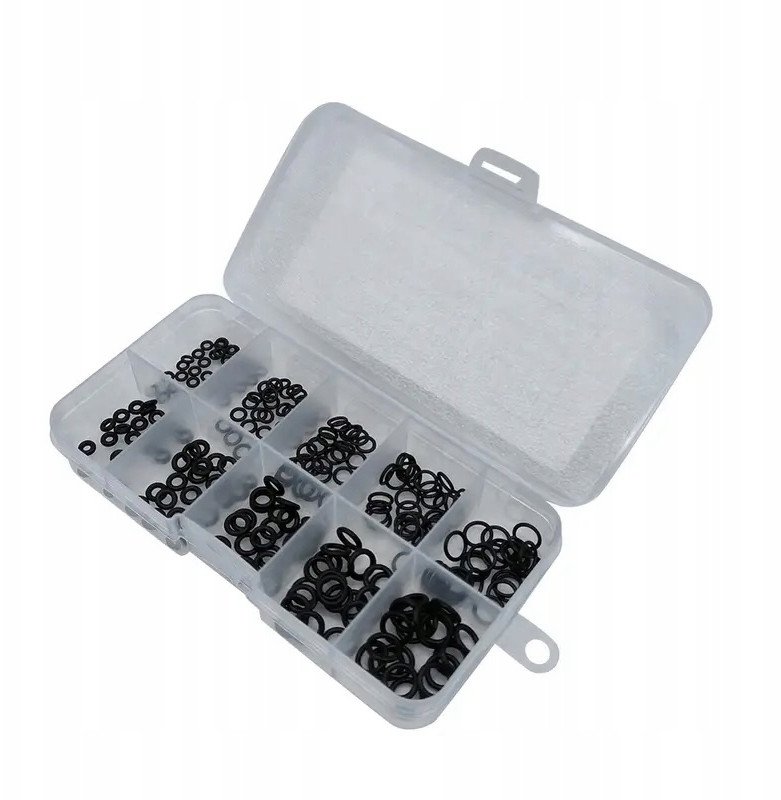 MEGA ZESTAW USZCZELEK USZCZELKI ORINGI O-RING 250SZT. 3-9MM ORGANIZER BOX