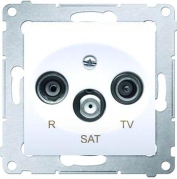 Kontakt-Simon Gniazdo antenowe SIMON54 RTV/SAT 1dB końcowe białe - DASK.01/11