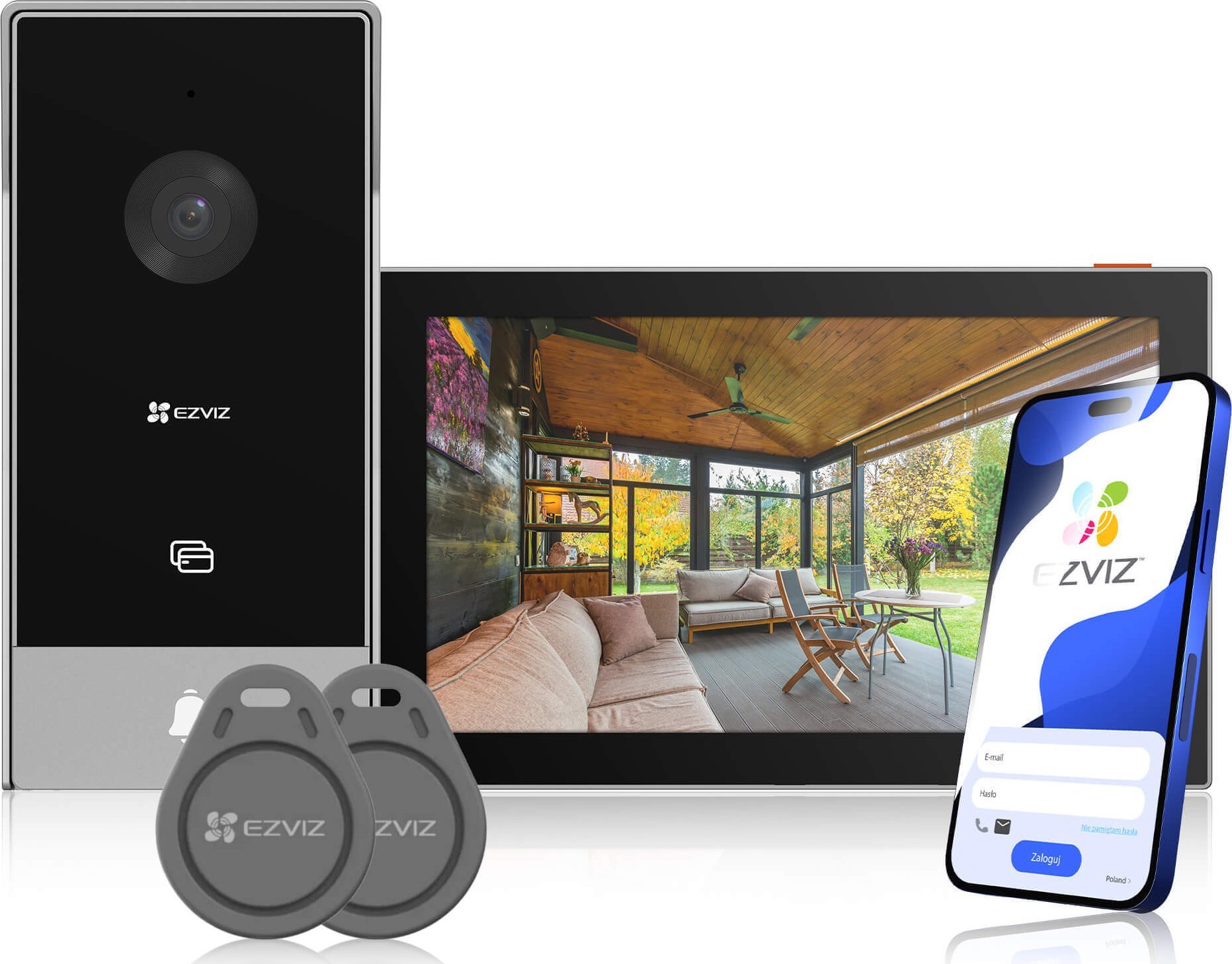 Ezviz Wideodomofon EZVIZ HP5, sterowanie przez Wi-Fi (Android / iOS), instalacja 2-żyłowa