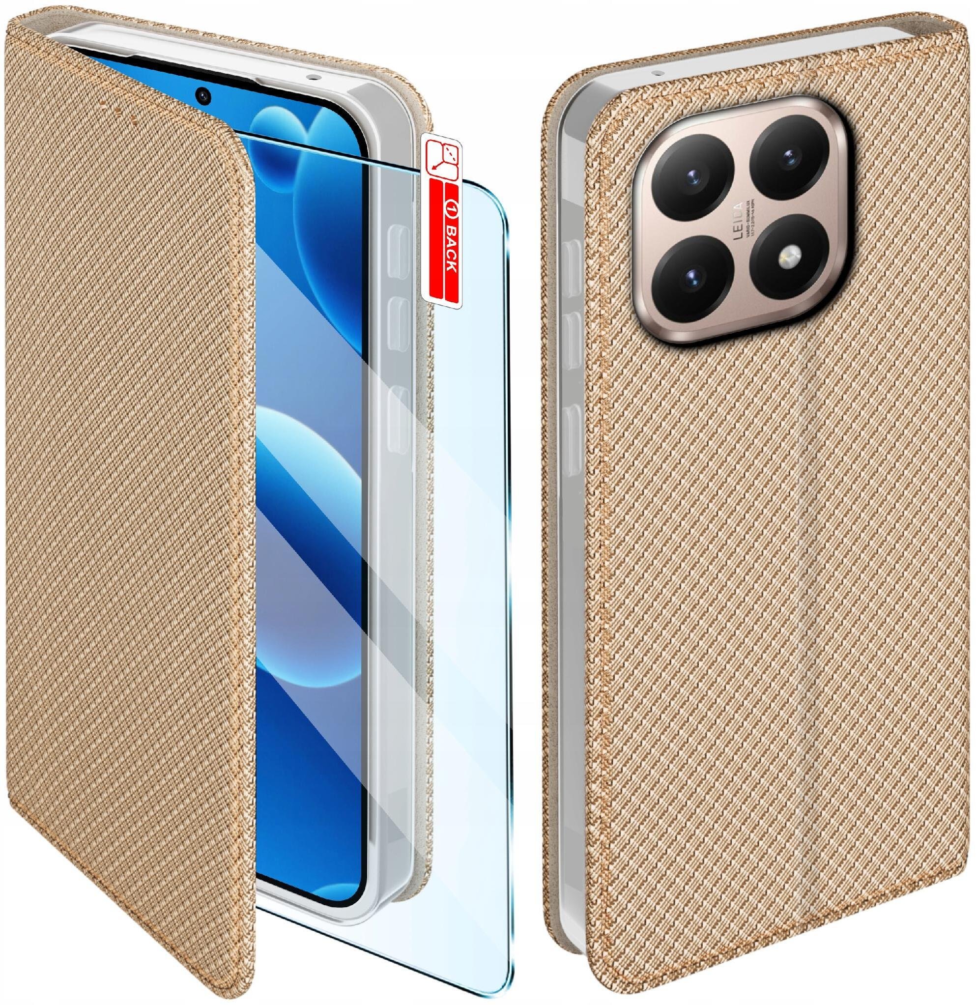 Etui MAGNET do Xiaomi 15T 5G Zamykane Złote Futerał + Szkło 9H