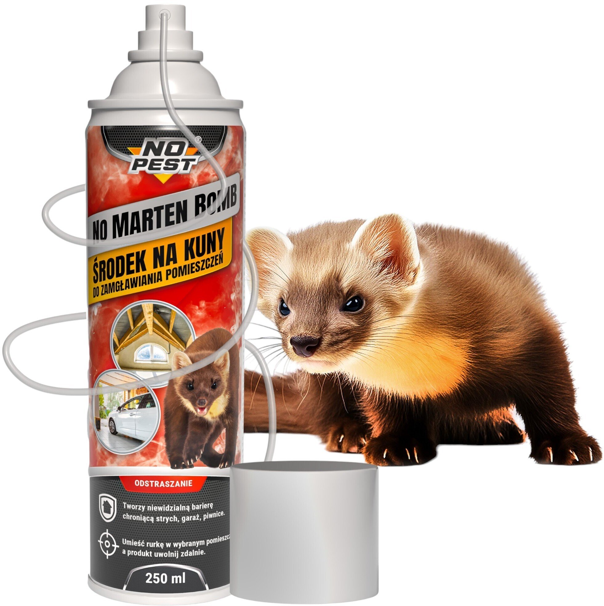NO PEST Bomba Środek Preparat Zamgławiacz Spray na Kuny do Garażu Poddasza Strychu "No Marten Bomb" 250ml