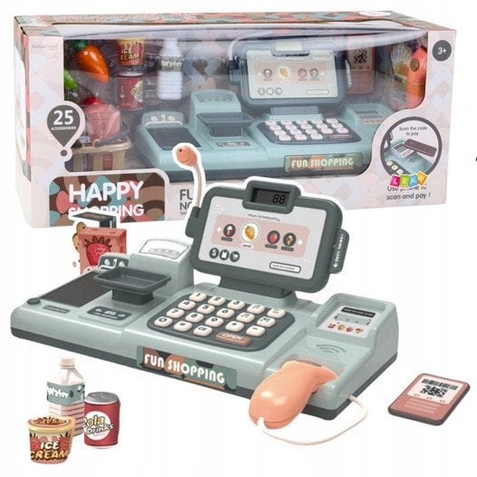 Zestaw Kasa Sklepowa Produkty Spożywcze Czytnik Telefon 25El