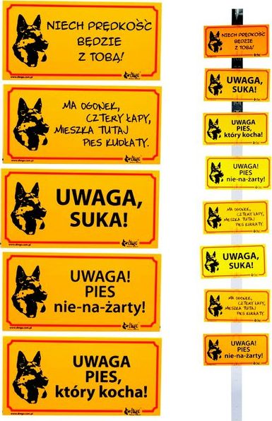Dingo Tabliczka ostrzegawcza PCV - "Uwaga! Pies nienażarty!"