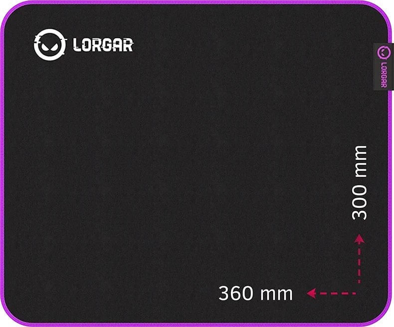 Podkładka Lorgar LORGAR Mousepad Main 313 360mmx300mmx3mm/High-speed/Black retail