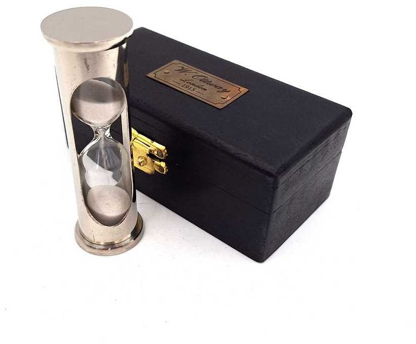 Klepsydra mosiężna w pudełku drewnianym - 1 minuta NI1314A