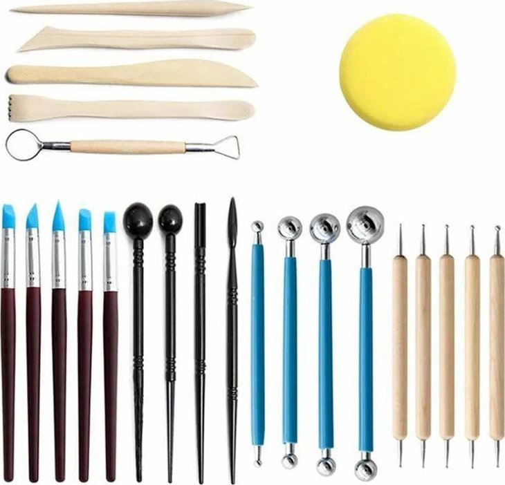 Aptel Zestaw Akcesoriów do Modelowania w Glinie Rzeźbienie w Glinie 24sztuki AG983