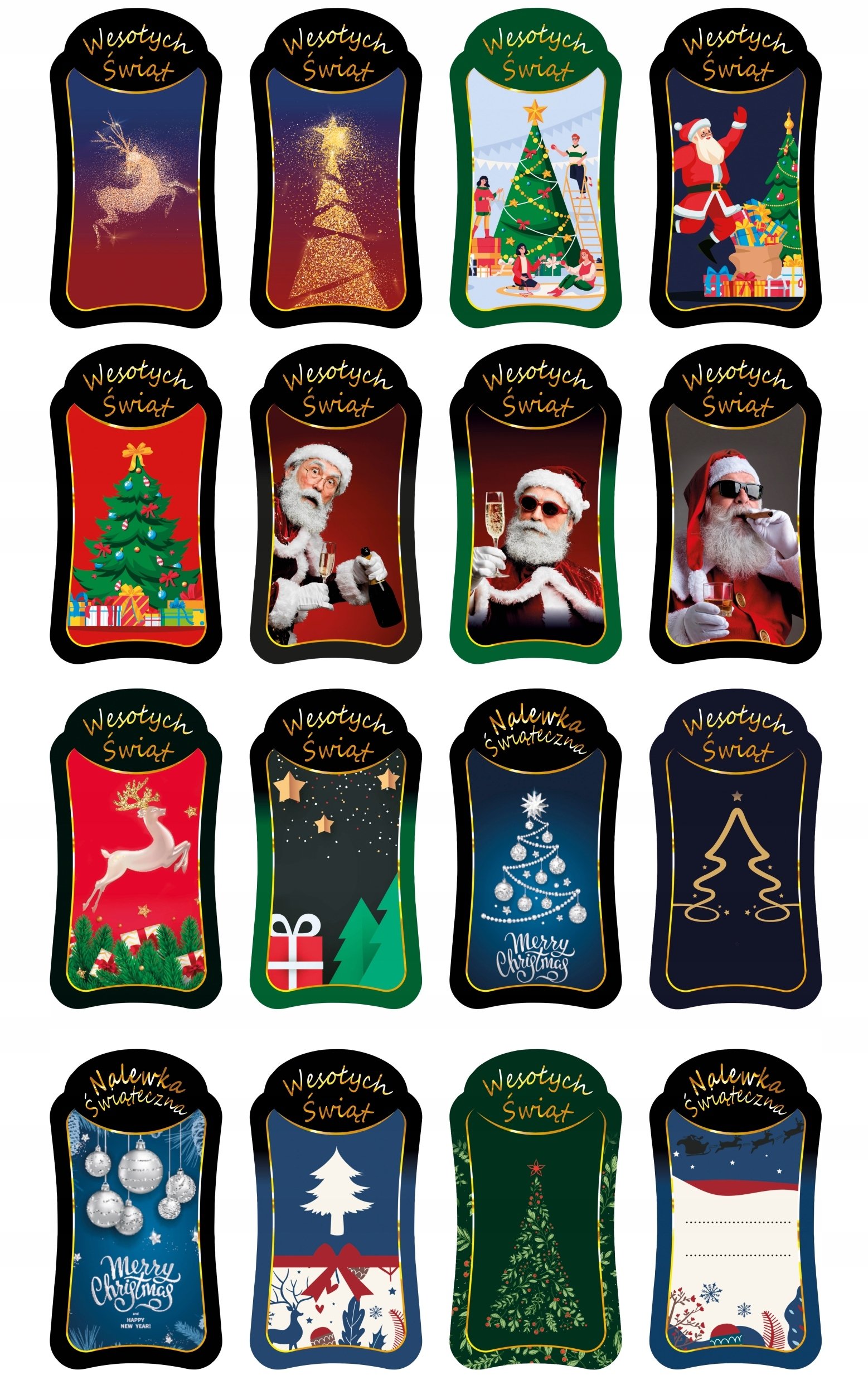 50x Naklejki ETYKIETY PREMIUM na butelki alkohol nalewki BOŻE NARODZENIE