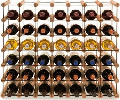 Wamar-Sosenka Regał na wino Stojak na 42 Butelki Szklane/ PET RW-8/ 7x6 Brązowy Metal + Drewno RW-8-7x6-42_O_BR