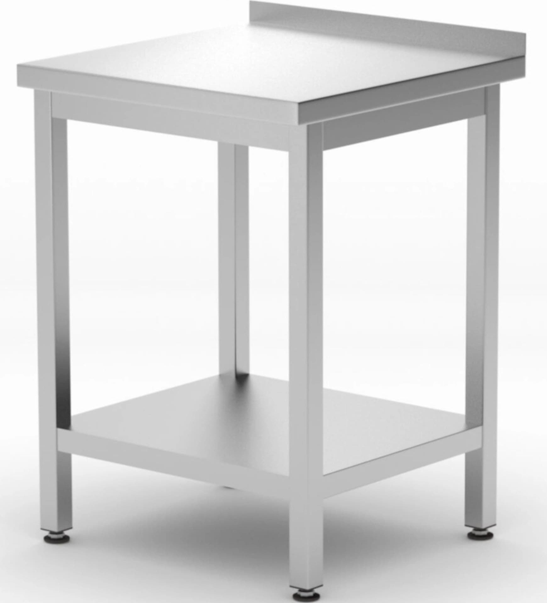 Hendi Stół blat roboczy przyścienny z rantem półką Budget Line STAL 600 x 600 x 850 mm - Hendi 817223