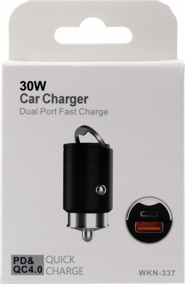 Ładowarka Hello Case Ładowarka Samochodowa Zapalniczka USB USB C 30W (Szybka, Mocna, Czarna)