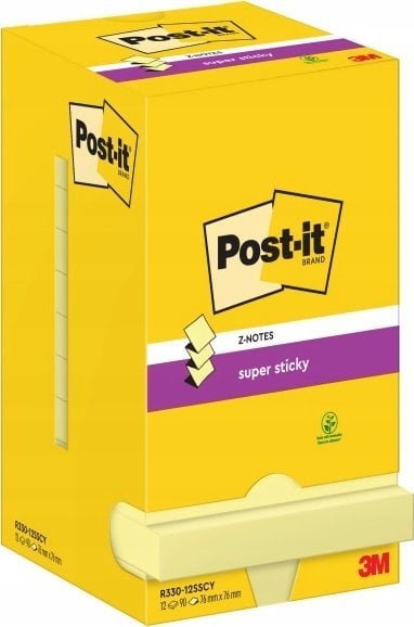 3M 3M Z-Notes, Square, Yellow, Paper, 76 mm, 76 mm, 90 sheets