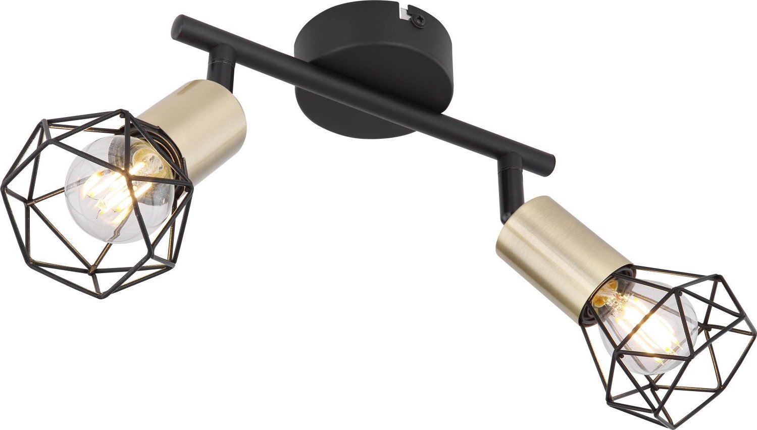 Lampa sufitowa Globo Sufitowa lampa Xara 54802S-2AB z regulacją czarna mosiądz