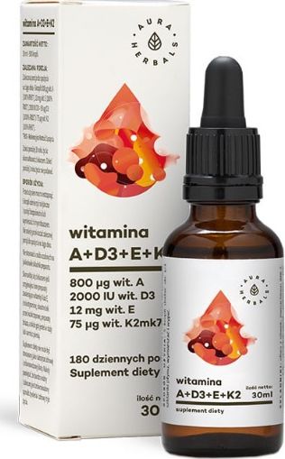 Aura Herbals AURA HERBALS_Witamina A + D3 + E + K2mk7 suplement diety 30ml