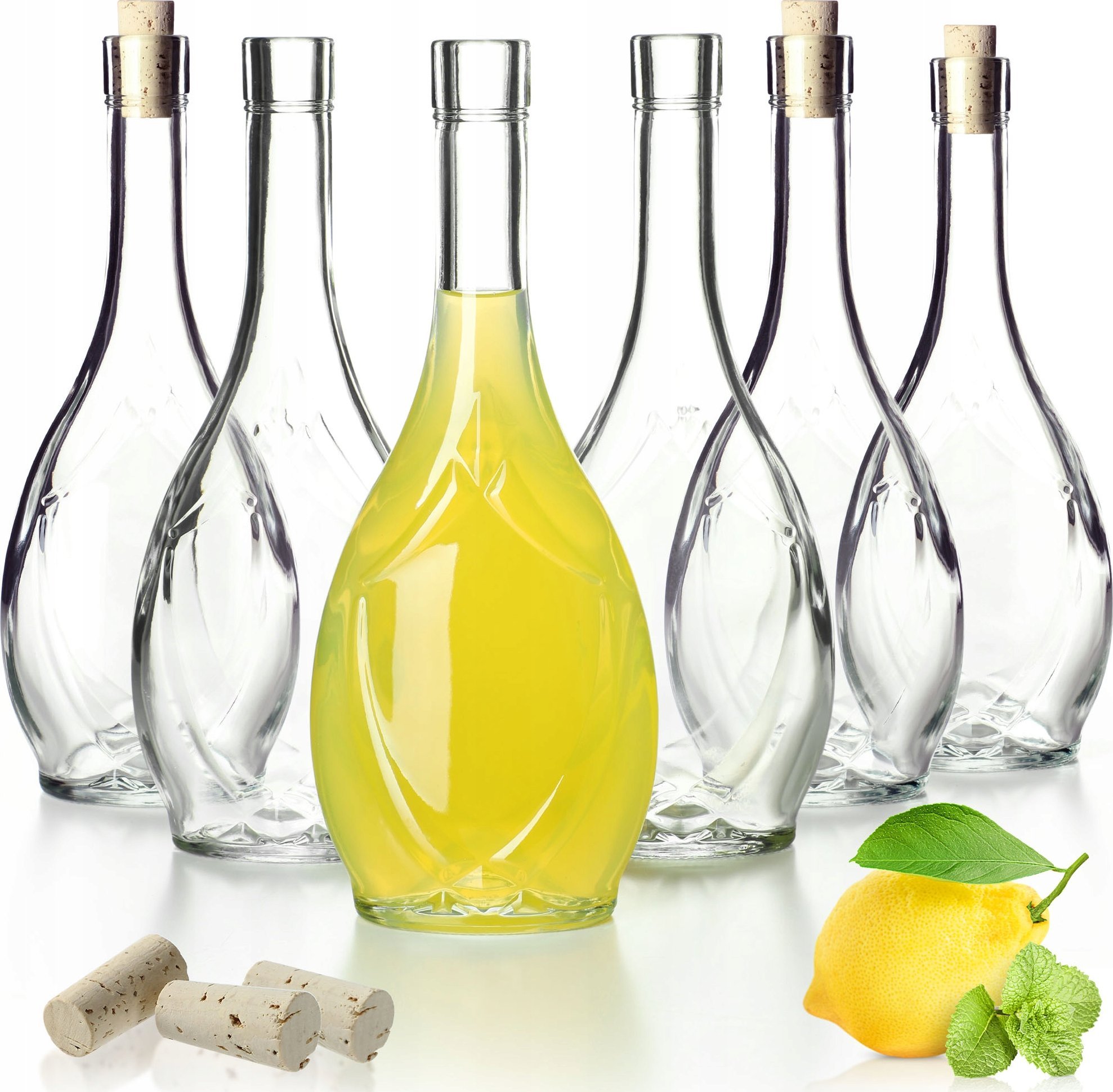 KADAX Butelka Szklana Na Wino 500ml Z Korkiem Oliwa Ocet Bimber Alkohol 6szt