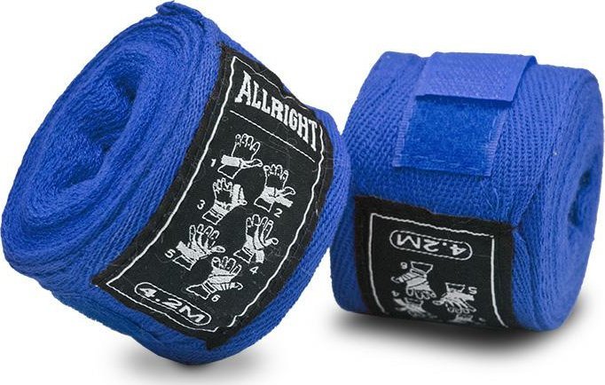 Allright BANDAŻ BOKSERSKI ALLRIGHT 4,2m niebieski