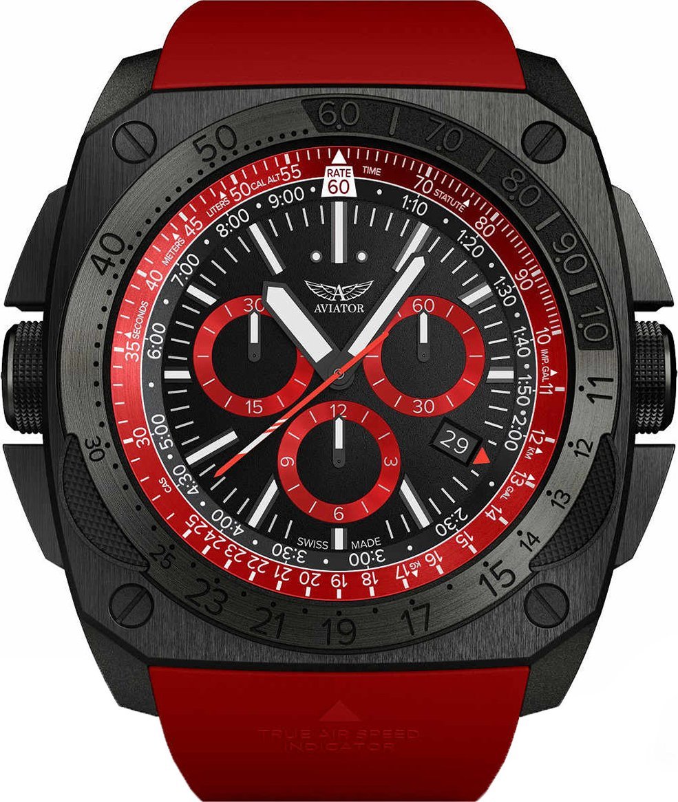 Zegarek Aviator Zegarek męski Aviator M.2.30.5.215.6 czerwony