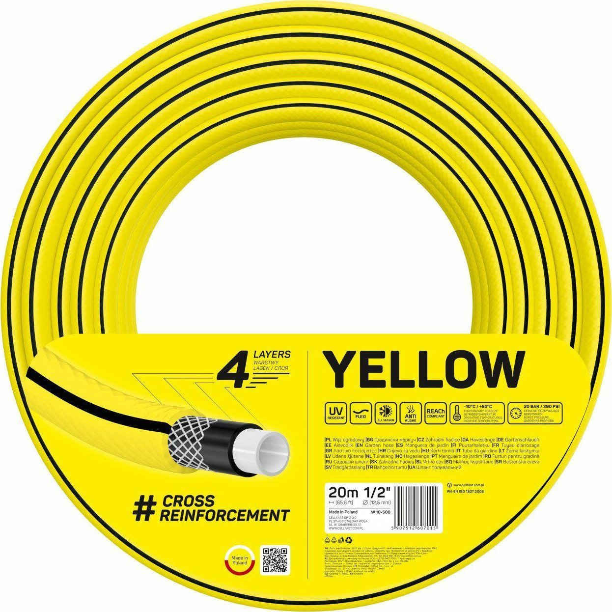 Cellfast Wąż ogrodowy Cellfast 4YELLOW 3/4" 50m