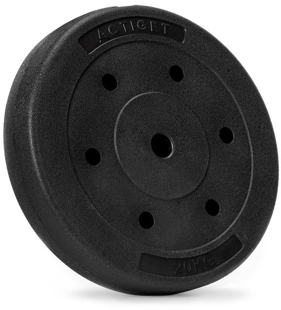 Obciążenie bitumiczne 20 kg talerz kompozytowy 29 mm krążek do sztangi hantli UNIWERSALNY