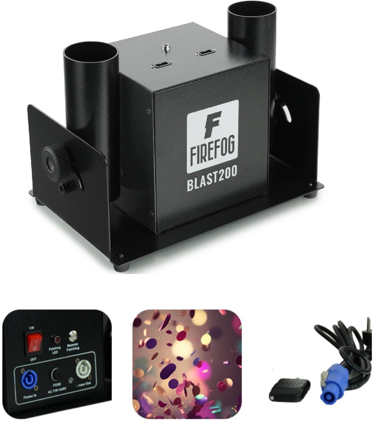 Podwójna elektryczna wyrzutnia konfetti pilot BLAST200 Firefog one size