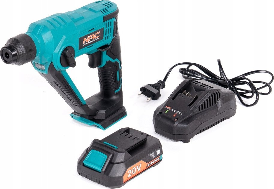 Wiertarka NAC Wiertarka udarowa HE-SDS-LI-ST-20V NAC Akumulatorowy + Akumulator 2,0 Ah + Ładowarka