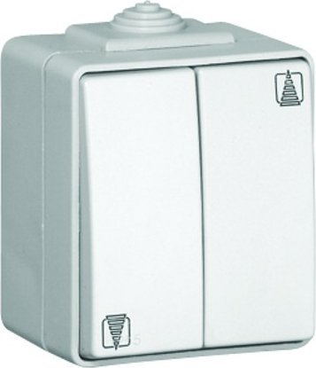 Efapel EFAPEL WATERPROOF48 ŁĄCZNIK ŻALUZJOWY ZWIERNY N/T IP65 BIAŁY 48281 CBR