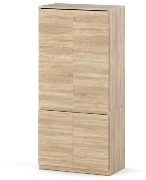 Szafa Drewniana Garderoba Z Półkami Drążkiem 80cm Nowoczesna Dąb Sonoma