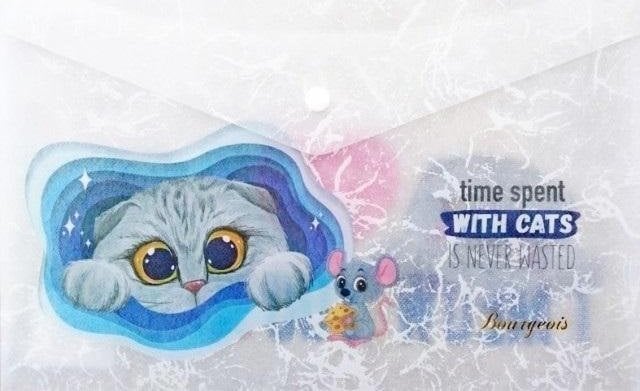 Teczka A4+ plastikowa z klipsem Kotek FRESH