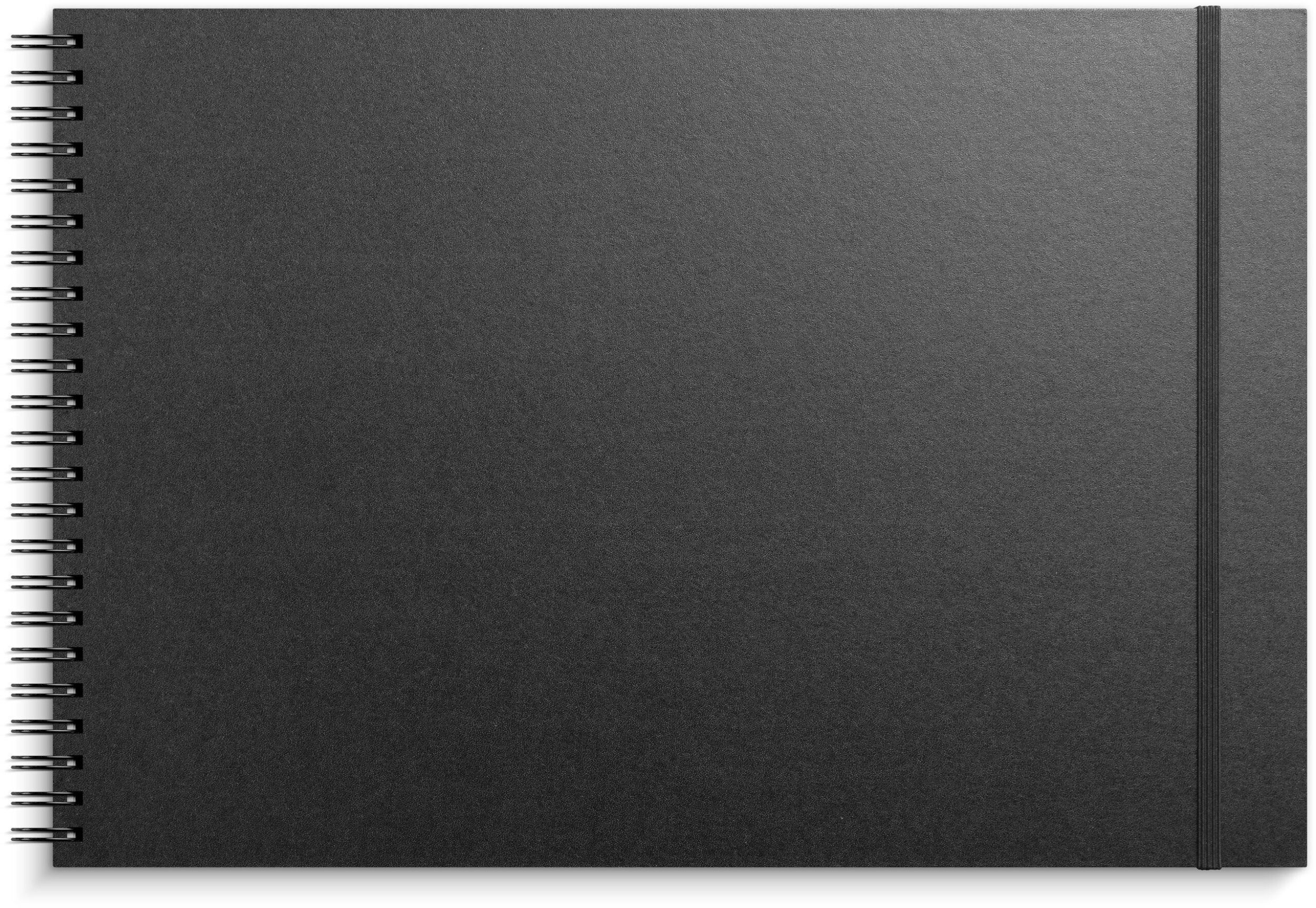 Grieg Skitseblok, sort kunstskind, ulinj., A3L