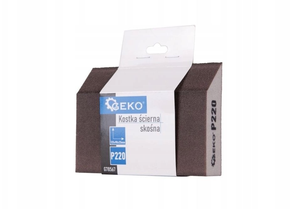 Geko Kostka ścierna skośna 125x90x25mm P220 (250)