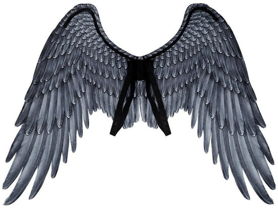 Grå englevinger i stof