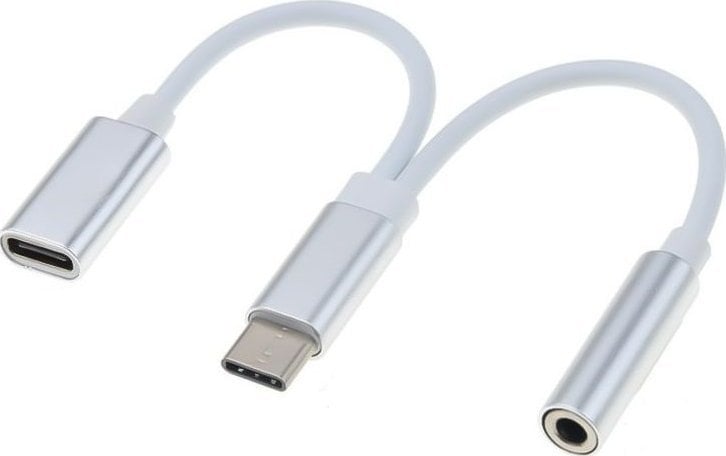 PremiumCord PremiumCord Převodník USB-C na audio konektor jack 3,5mm female + USB typ C konektor pro nabíjení