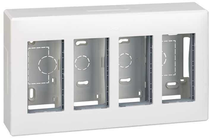Simon Connect Obudowa natynkowa S500 4-modułowa 8x K45 kompletna czysta biel 51000004-030