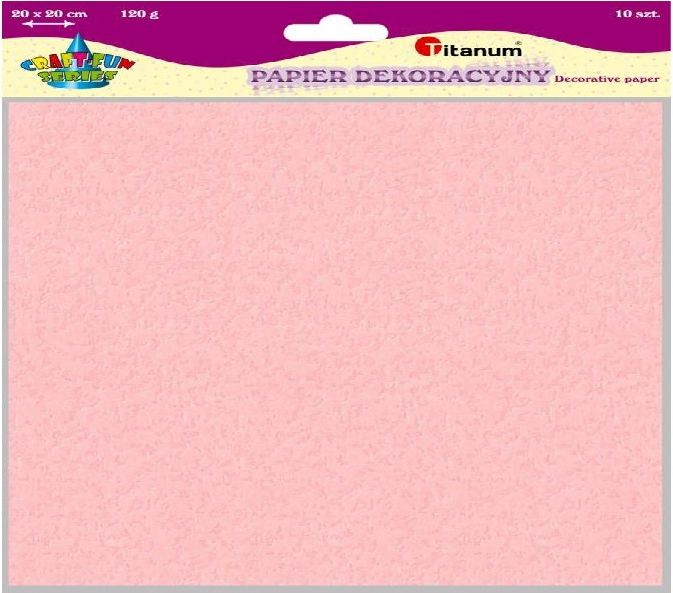 Titanum Papier dekoracyjny 10 szt. 120g. różowy 20x20cm (20661)