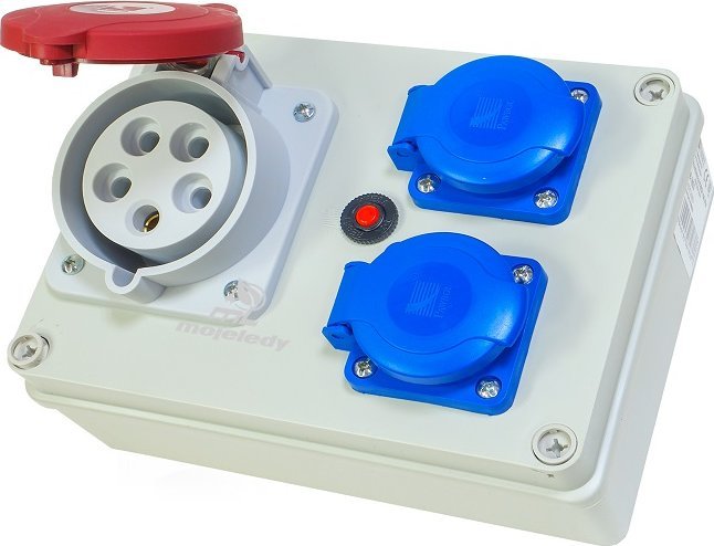 Pawbol Rozdziel sta R-BOX 190 1x32A/5P 2x250V IP44 B.1603